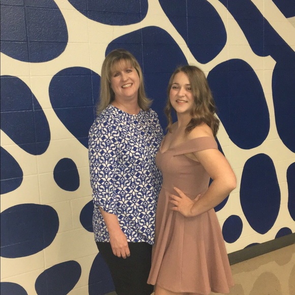 Blush Off the Shoulder Dress - Picture 1 of 2